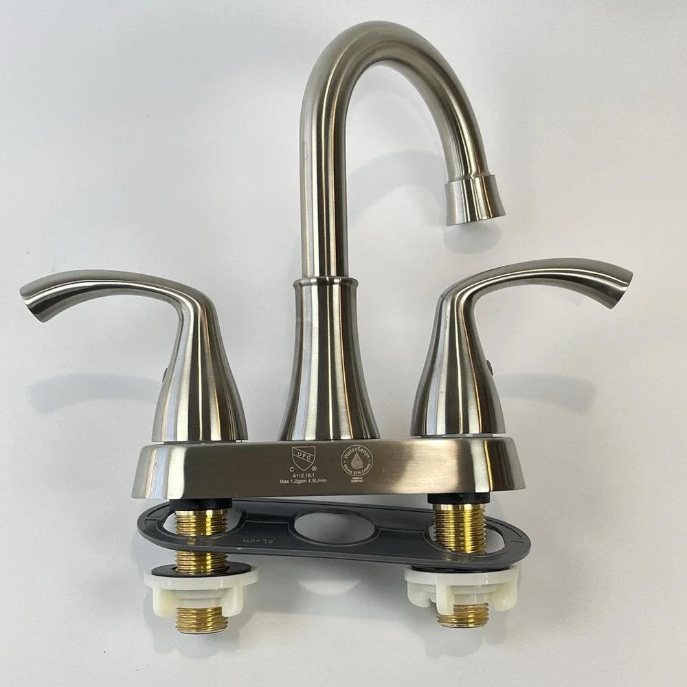 Daweier 2-Handle Brushed Nickel  Bathroom Vanity Sink Lavatory Faucet
